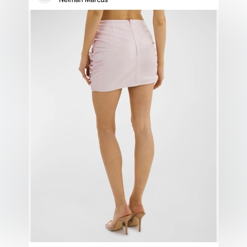 NWOT Steve Madden Faux Leather Cam Skirt Pink Lavender with Ruching Size Small - Picture 2 of 7